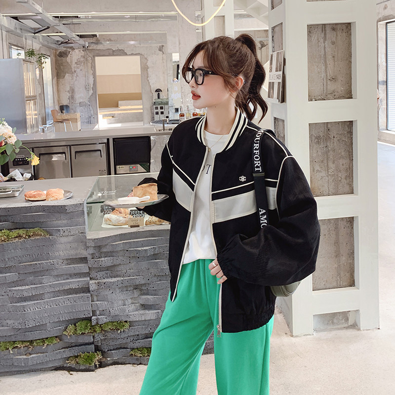 秋装黑色外套棒球服057-5803-P130K188,女装短外套,2B080