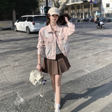 26春现货新款牛仔长袖短外套上衣2C215-P145-K238，女装短外套，2C215