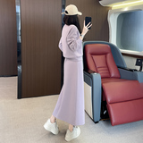 女秋季新款洋气圆领上衣半身裙两件套，女装套装/套裙，2C310