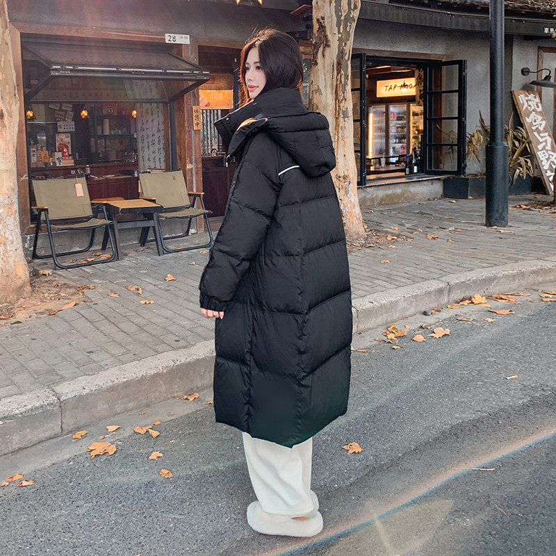 现货新款韩版黑色连帽长款羽绒服2C233-8860-P265-K368,女装羽绒服,2C233