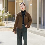 皮毛一体羊羔毛短外套女2025冬季新款小个子加厚麂皮绒机车服，女装皮草，自然秀，女装皮草，自然秀