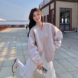 【现货】风提花缎面高品棒球服短外套w325-p175-k238，女装短外套，2C298