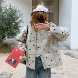 韩系设计感木耳边拼接外套女2025秋新款小个子洋气时尚夹克上衣潮，女装短外套，2C299