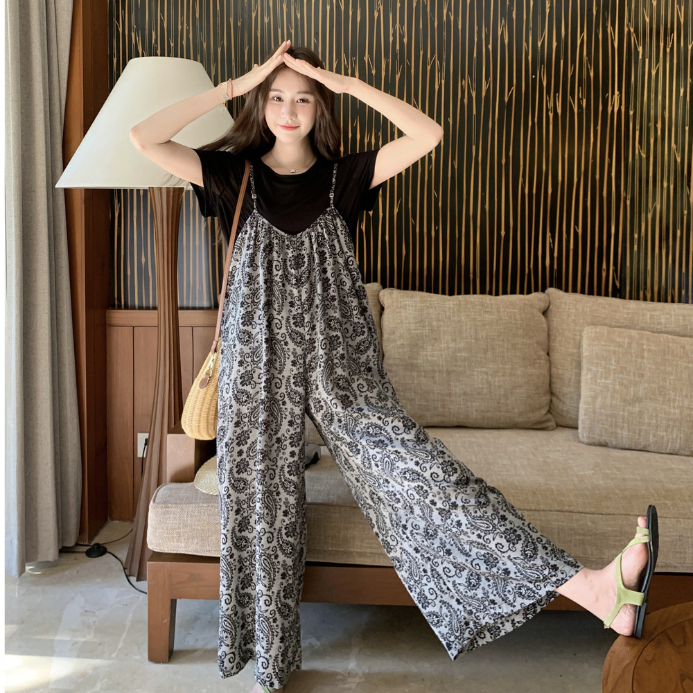 超好数据夏新品时尚休闲短袖+背带裤套装2C259-7732-P135-K198,女装连衣裙,2C259