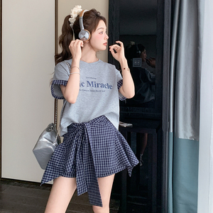 现货 款号7715 T恤短裤裙套装 P145 K218图片