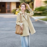 韩系设计感小众风衣外套女2025秋季新款时尚气质中长款显瘦百搭潮，女装风衣，2C218