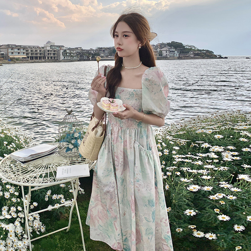 【现货+买家秀】法式优雅时尚印花连衣裙088-2368p115控168,女装连衣裙,2C088
