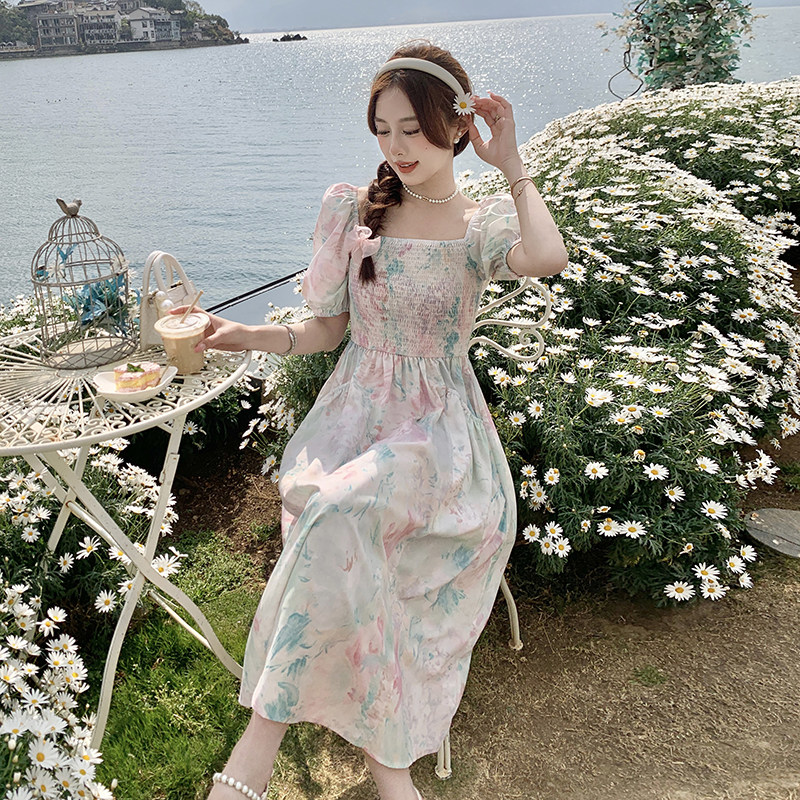【24夏现货+买家秀】优雅温柔风印花连衣裙088-2368p115控168,女装连衣裙,2C088