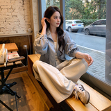 酷飒风蓝色短款机车服外套女春秋2025超火好看高级小众皮夹克上衣，女装皮衣，2C022