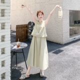 法式气质简约风套装女2025夏季新款时尚减龄系带背心半身裙两件套，女装套装/套裙，2C166