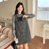 现货毛呢背心裙＋衬衫两件套2C117-1751P170K248，女装套装/套裙，2C117