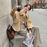 现货~~~！！减龄牛角扣大衣毛呢外套P1552C262，女装短外套，2C262