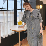 提花牛仔娃娃领连衣裙9611-P125K178，女装连衣裙，2C069