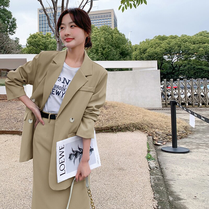 秋装现货#2025秋装西装套装裙两件套#2C133-812-P155-K218,女装套装/套裙,2C133
