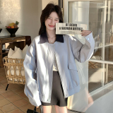 现货新款26春装浅蓝色夹克外套领子可脱卸2B153-7005-P160-K258，女装短外套，2B153