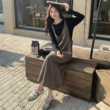 今年流行上衣裙子两件套女2025春新款设计感小个子休闲慵懒吊带裙，女装套装/套裙，2C218
