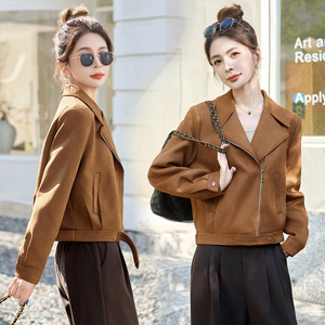 新品现货 美拉德麂皮绒外套女短款复古时髦1C115-7701-P125-K258图片