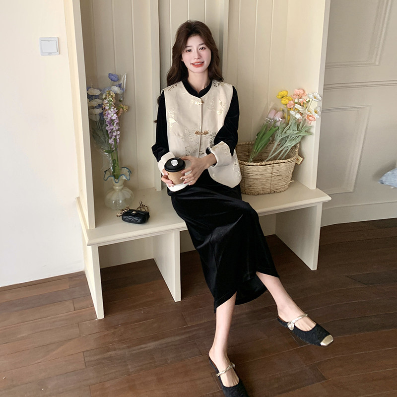 现货2026春季新款风两件套裙2C098-8506P155K228,女装连衣裙,2C098