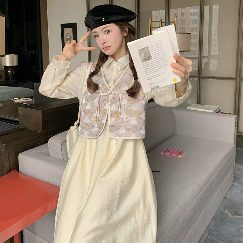 新中式国风连衣裙马甲女2025春秋新款设计感气质小个子马甲图片