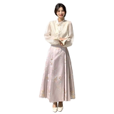 新中式国风马面裙套装女2025春季时尚新款流行气质上衣半身裙套装，女装套装/套裙，2C339