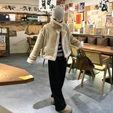 主推现货卡绿色皮毛一体羊羔毛加厚外套7687-P195-K278，女装皮草，2C159