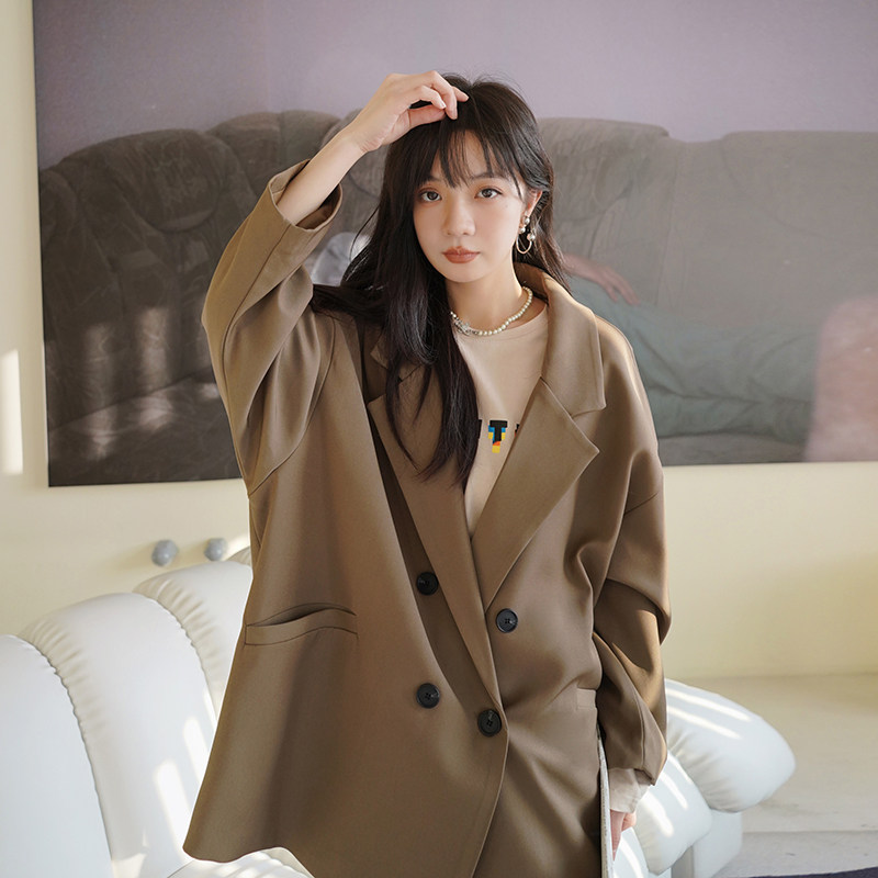 【现货】韩版高级感双排扣西装7032-2C016-P115-K168买家秀,女装西装,2C016
