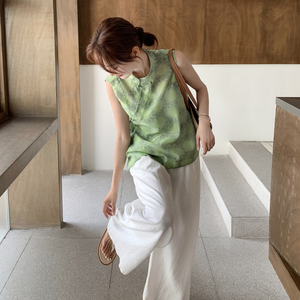25新夏装新款新中式绿色上衣2D044-773-P单上衣75-套装P155-K235-图片