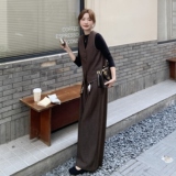 2025秋季咖色西装马甲+阔腿裤套装送腰带2C375-570-P175-K258，女装套装/套裙，2C375