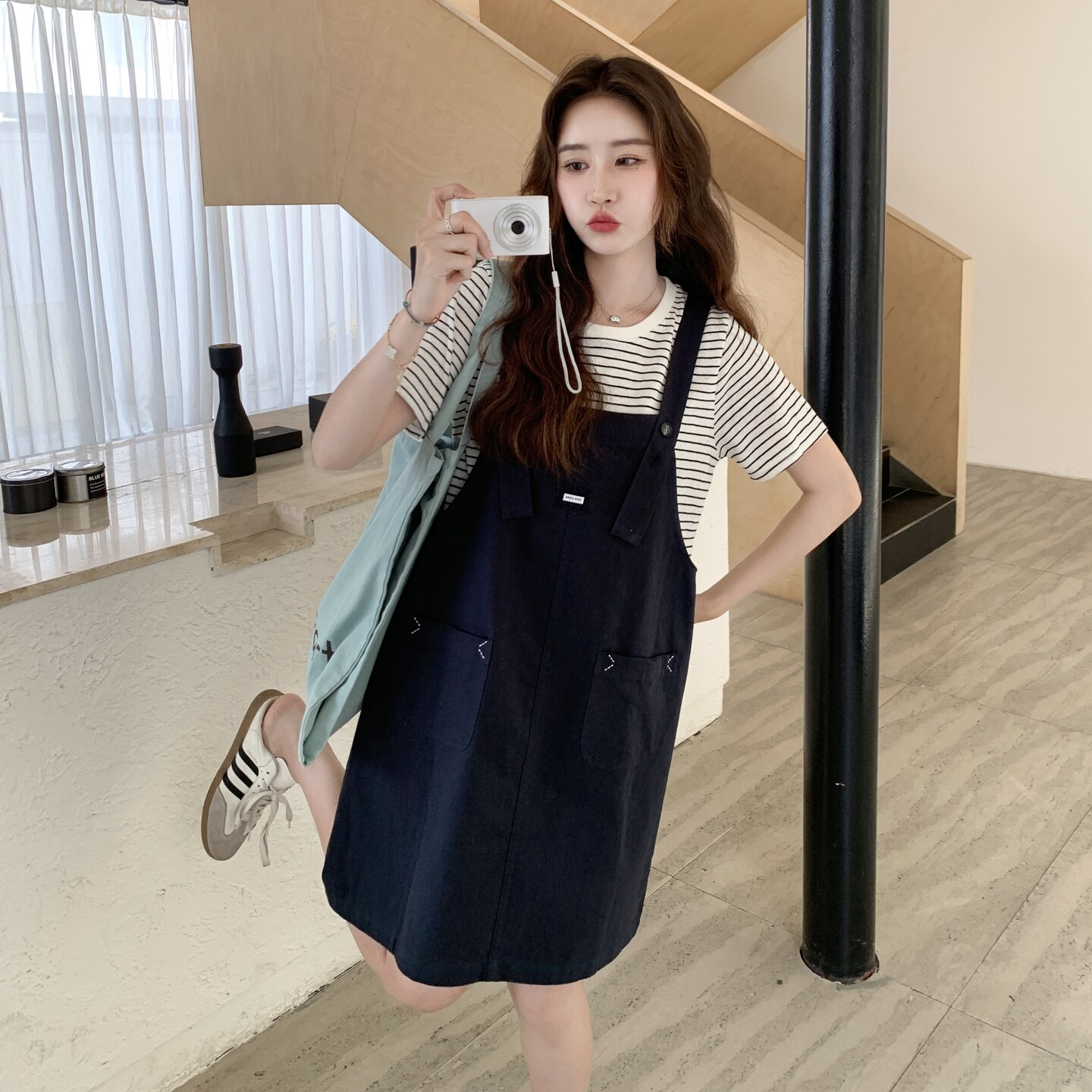 现货！现货！现货！学院风条纹短袖两件套2C212-G111-P135-K188,女装套装/套裙,2C212