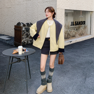 短款棉衣女2025冬季新款韩版宽松休闲小个子带披肩圆领薄棉服袄子图片