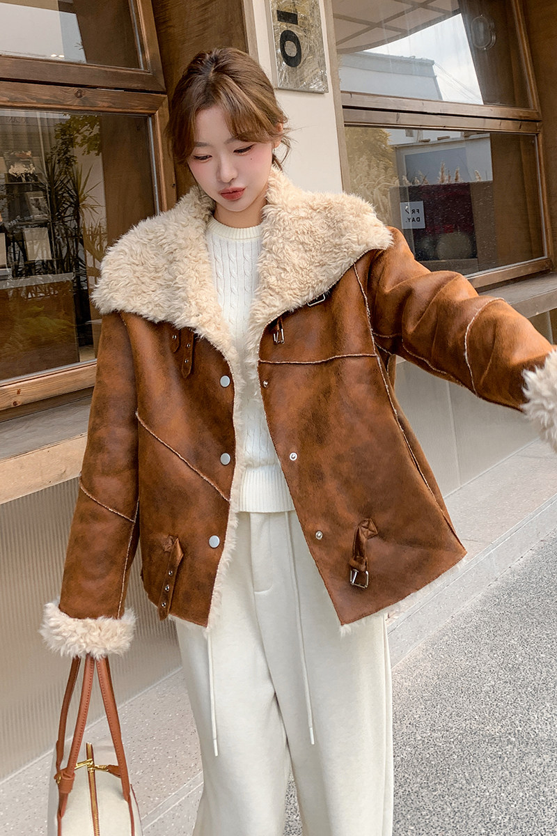 现货主推两面穿皮毛一体外套2C057-9941-P195-K288,女装棉衣/棉服,2C057