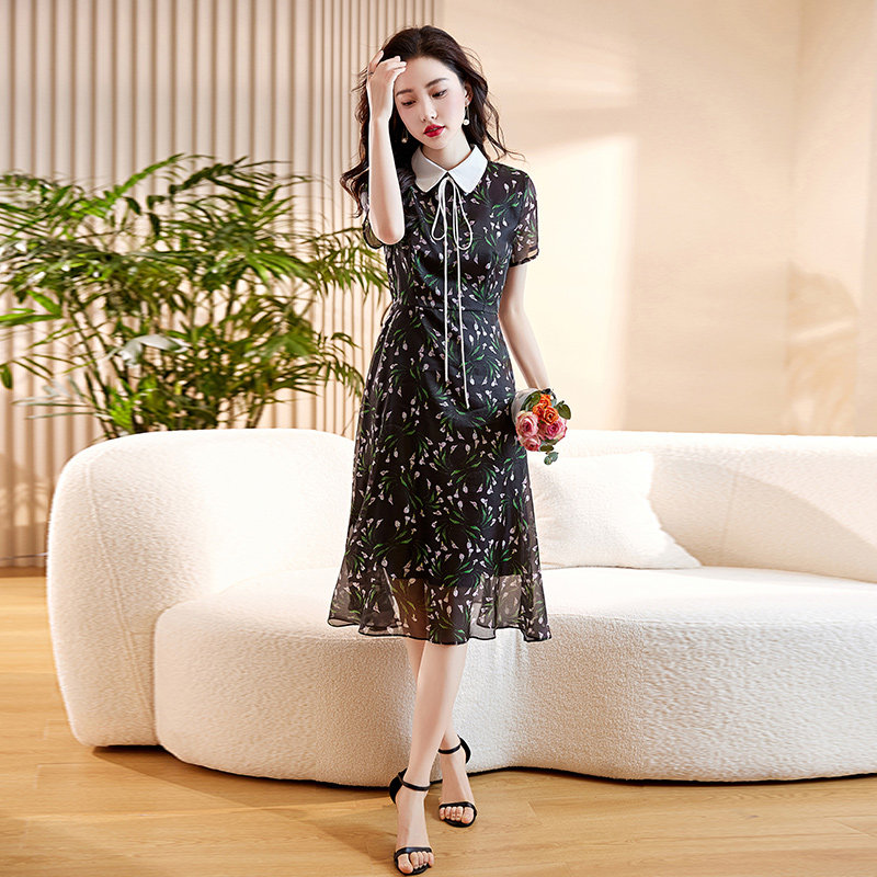 热卖！洋气连衣裙女中长款2025年夏季新款气质显瘦，女装连衣裙，吾爱衣,女装连衣裙,吾爱衣