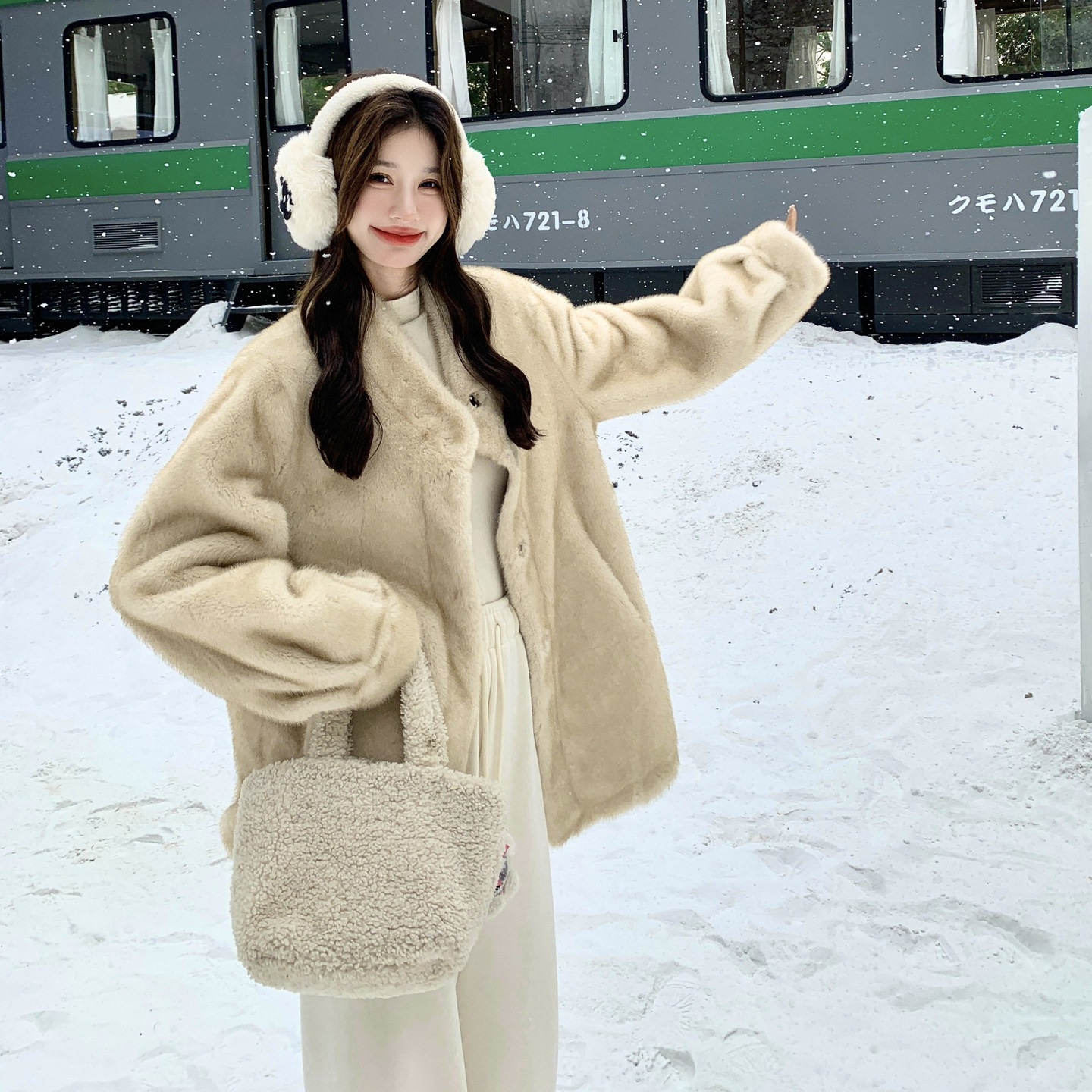 高级感仿水貂毛皮草外套女2025新款毛绒大衣2C227/3362/P245K368,女装短外套,2C227