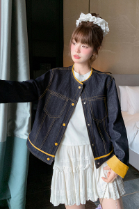 主推现货 25秋装新款牛仔外套撞色 拼色袖子2D044-709-P125-K188图片