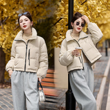 小个子短款立领羽绒服女2024冬季新款韩版宽松休闲保暖面包服外套，女装羽绒服，衣佳和