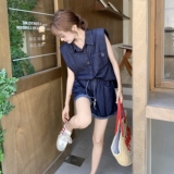 现货夏季新款拼色休闲牛仔套装2C098-8595P155K218，女装套装/套裙，2C098
