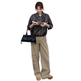 美式复古黑色皮衣外套女2025秋季新款高级感气质机车服夹克上衣潮，女装皮衣，安在秀