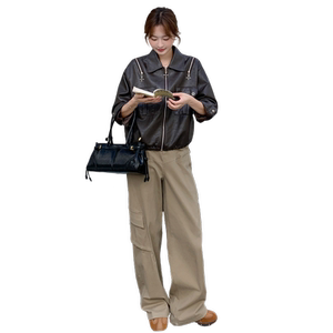 美式复古黑色皮衣外套女2025秋季新款高级感气质机车服夹克上衣潮图片