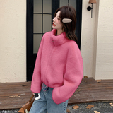 高级感韩系立领皮毛一体外套女2024冬季新款宽松加厚保暖开衫上衣，女装短外套，1D066-1