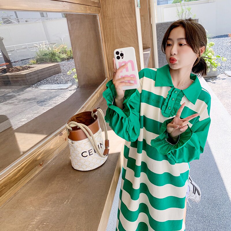 24秋款 【现货】条纹拼接连衣裙 -H2210-P115-K168图片