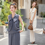 时尚套装女2025夏季新款洋气设计感飞飞袖上衣阔腿裤穿搭两件套潮，女装套装/套裙，衣佳和