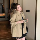 独特漂亮高级感斗篷风衣外套女春秋2025年超火好看小个子短款大衣，女装风衣，2C203
