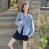 2025超火春装小香风气质高级感圆领牛仔外套女春秋夹克上衣，女装短外套，2C166