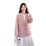已出货！2025春季新款樱花粉嫩少女感单排扣西装外套P130K178，女装西装，2C320