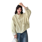 【大量现货】韩系百搭休闲短款外套女立领519-P135-K198，女装短外套，2C126