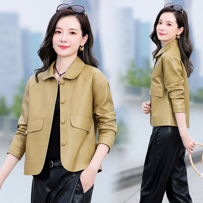 现货！皮衣外套女短款2025新款潮流时尚韩版宽松休闲皮夹克，女装皮衣，吾爱衣,女装皮衣,吾爱衣