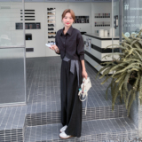 现货2D078-T1944-P175K258格子吊带+外套+长裤牛仔3件套，女装套装/套裙，2D078