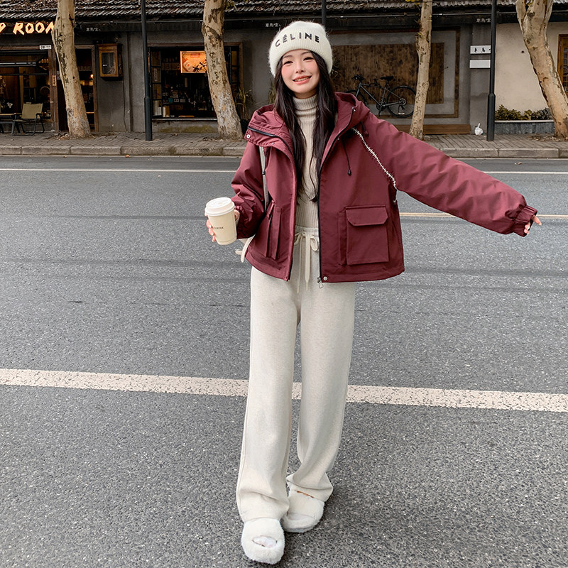 2025冬季工装冲锋衣小个子加绒外套2C057-9925-P185-K288,女装派克服,2C057