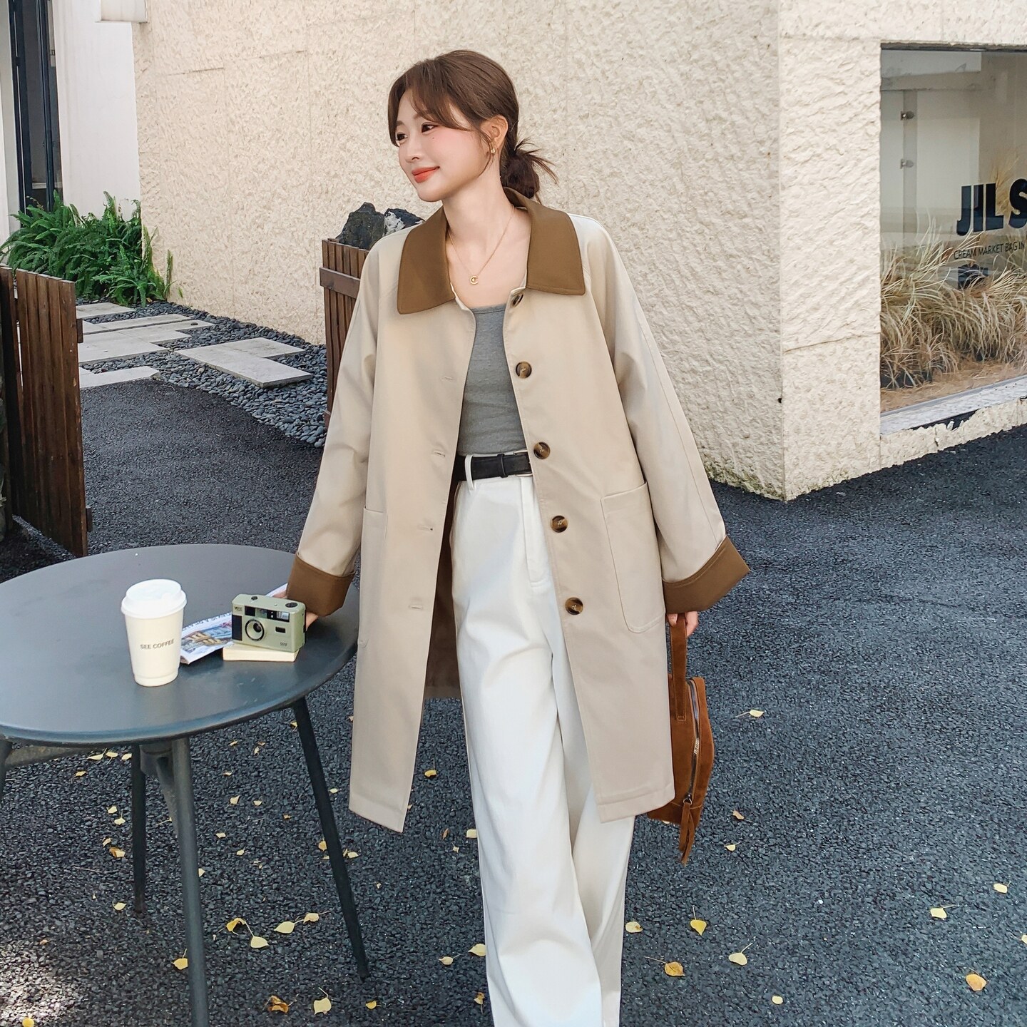 现货！2025秋装新款气质复古撞色风衣外套女2C325-513P160K238,女装风衣,2C325