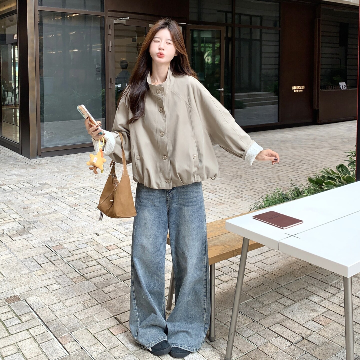 现货：秋装新款韩系简约气质风衣外套2C135-8890P155K228,女装风衣,2C135